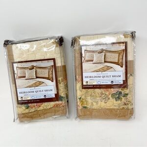 HOME CLASSICS Set Of 2 Heirloom Quilt Pillow Sham Standard SARAH 20” X 26”